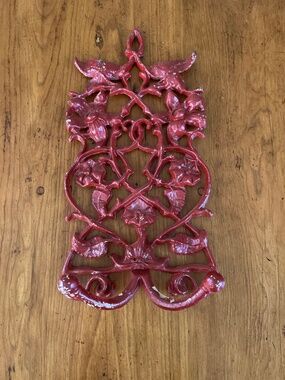 Vintage Cast Iron Decorative Floral Wall Hanging